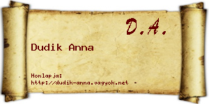Dudik Anna névjegykártya